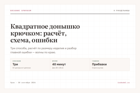 Квадратное донышко крючком: расчёт, схема, ошибки