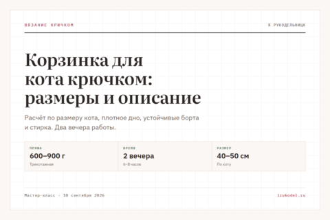 Корзинка для кота крючком: размеры и описание