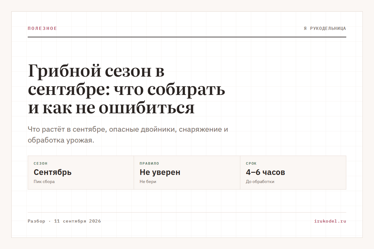 Грибной сезон в сентябре: что собирать и как не ошибиться