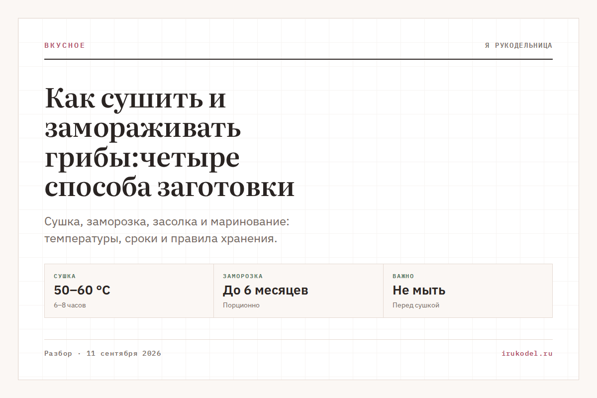 Как сушить и замораживать грибы: четыре способа заготовки