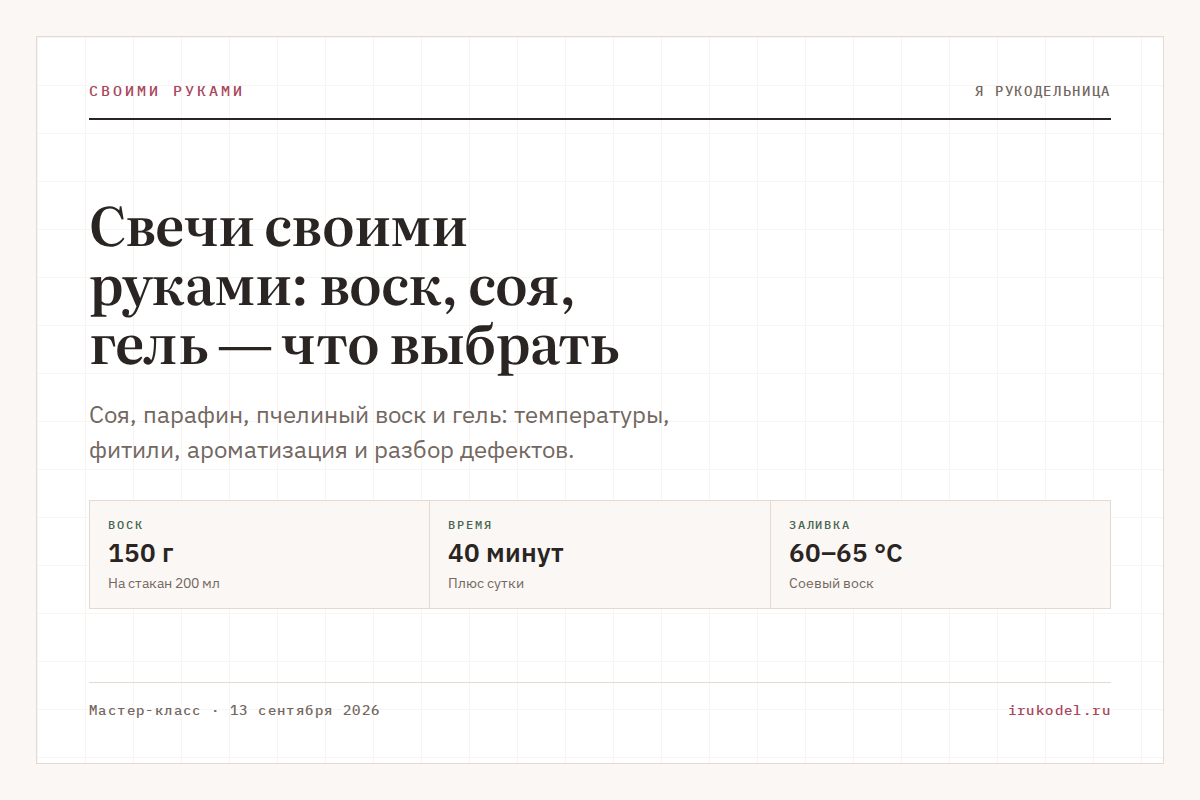Свечи своими руками: воск, соя, гель — что выбрать