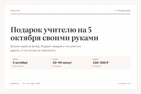 Подарок учителю на 5 октября своими руками