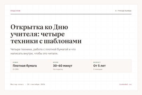 Открытка ко Дню учителя: четыре техники с шаблонами