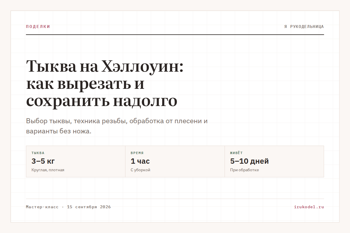 Тыква на Хэллоуин: как вырезать и сохранить надолго