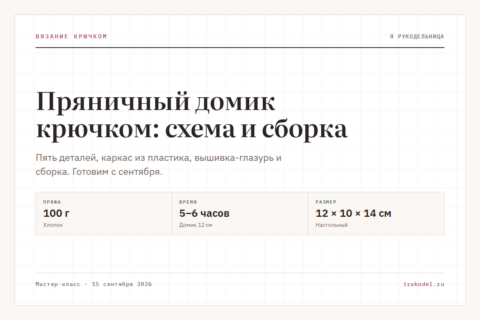 Пряничный домик крючком: схема и сборка