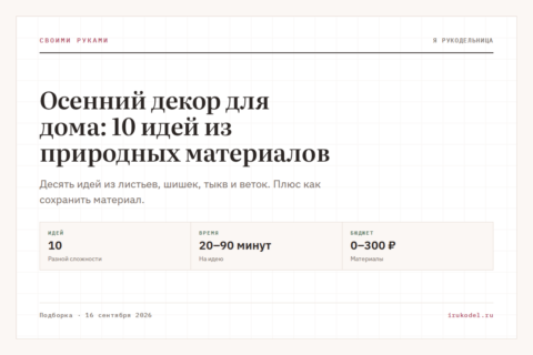 Осенний декор для дома: 10 идей из природных материалов