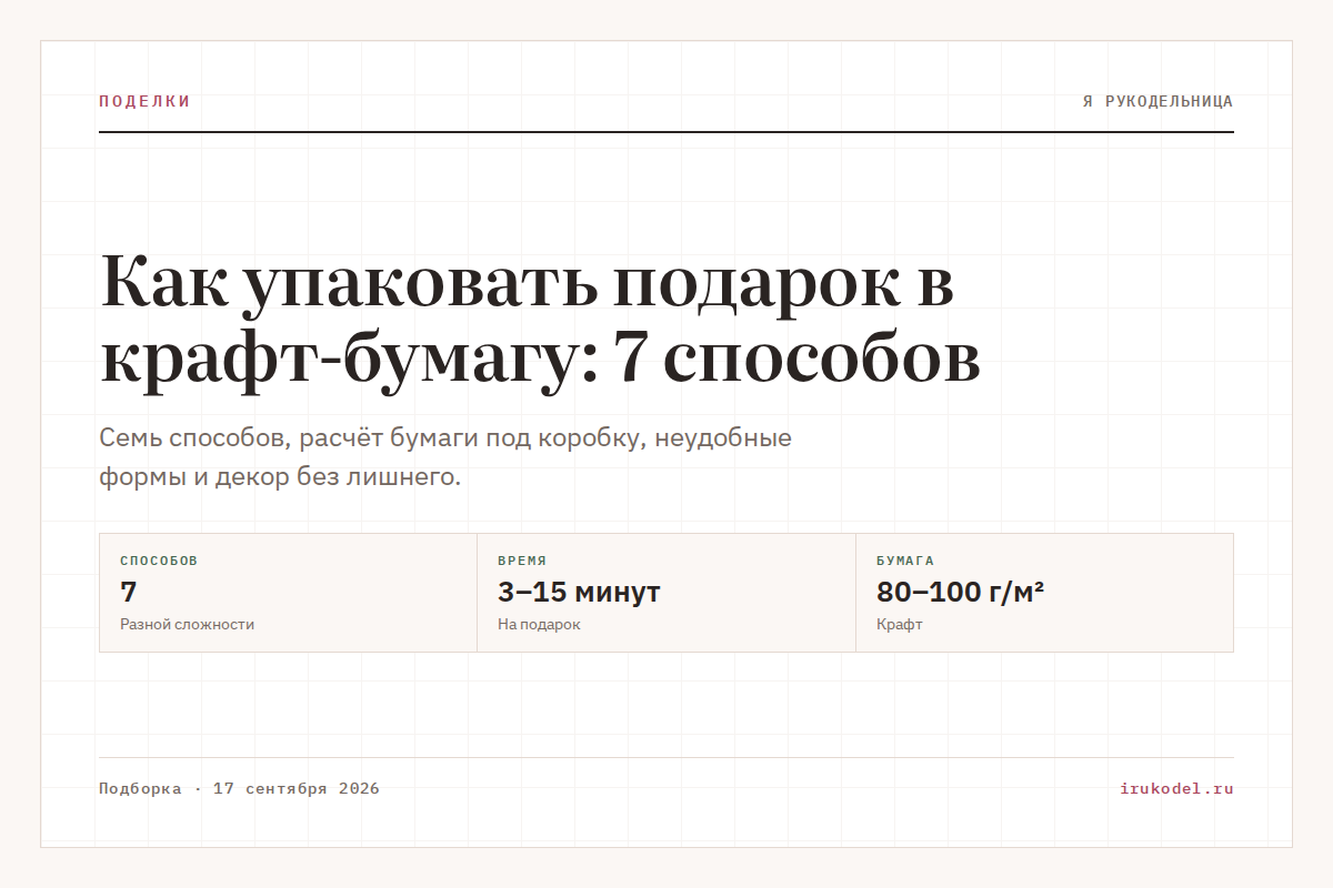 Как упаковать подарок в крафт-бумагу: 7 способов