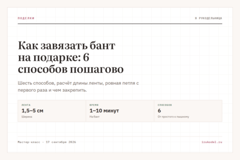 Как завязать бант на подарке: 6 способов пошагово
