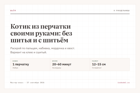 Котик из перчатки своими руками: без шитья и с шитьём