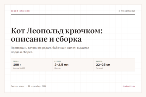 Кот Леопольд крючком: описание и сборка