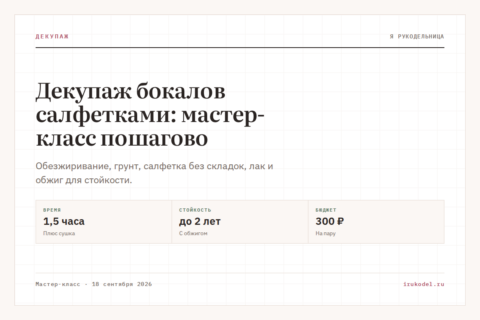 Декупаж бокалов салфетками: мастер-класс пошагово