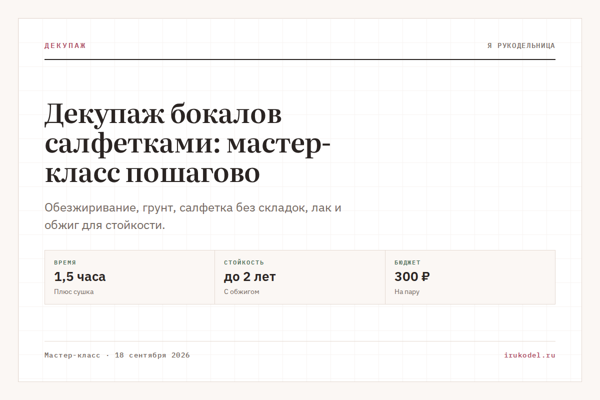 Декупаж бокалов салфетками: мастер-класс пошагово