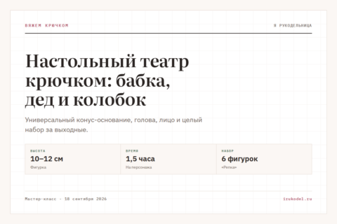 Настольный театр крючком: бабка, дед и колобок