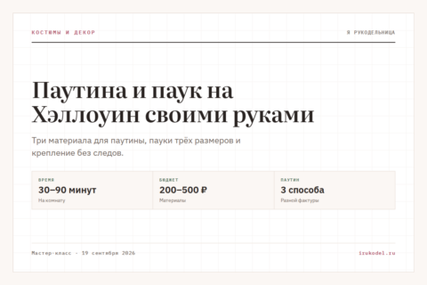 Паутина и паук на Хэллоуин своими руками