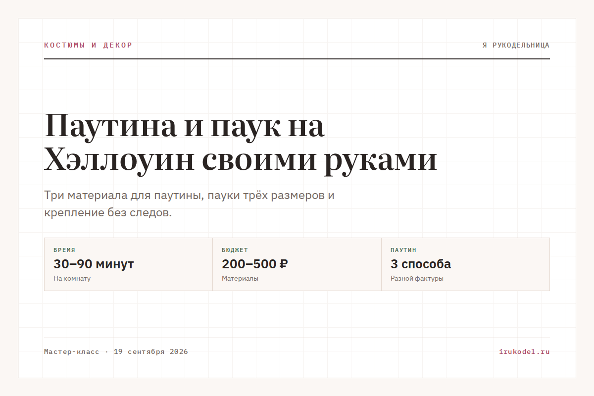 Паутина и паук на Хэллоуин своими руками