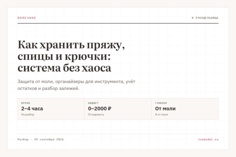 Как хранить пряжу, спицы и крючки: система без хаоса