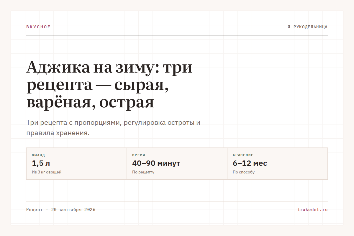 Аджика на зиму: три рецепта — сырая, варёная, острая