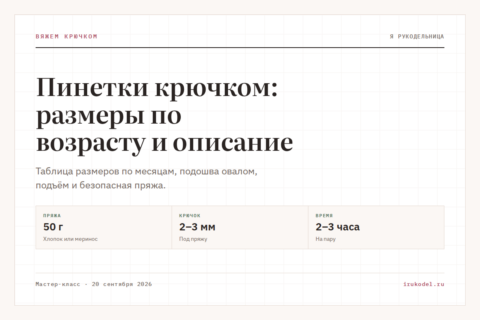 Пинетки крючком: размеры по возрасту и описание