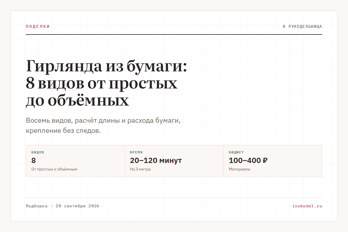 Гирлянда из бумаги: 8 видов от простых до объёмных