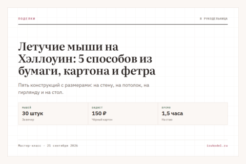 Летучие мыши на Хэллоуин: 5 способов из бумаги, картона и фетра