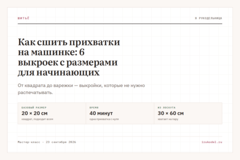Как сшить прихватки на машинке: 6 выкроек с размерами для начинающих