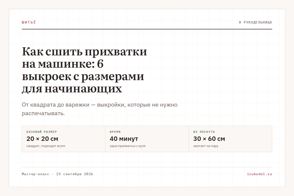 Как сшить прихватки на машинке: 6 выкроек с размерами для начинающих