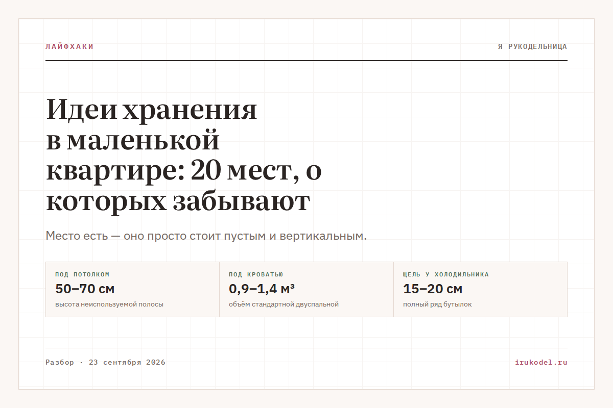Идеи хранения в маленькой квартире: 20 мест, о которых забывают