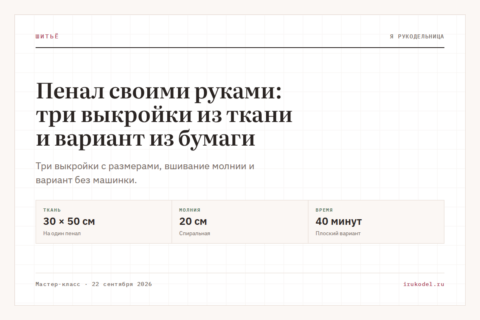 Пенал своими руками: три выкройки из ткани и вариант из бумаги