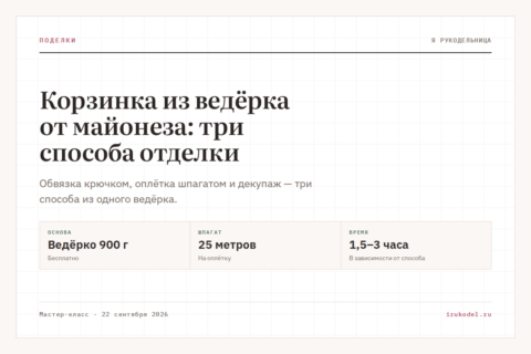 Корзинка из ведёрка от майонеза: три способа отделки