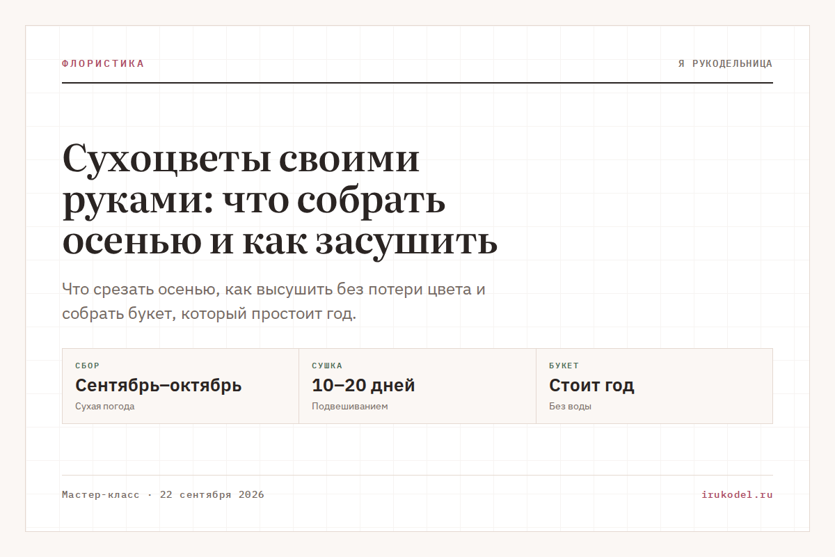 Сухоцветы своими руками: что собрать осенью и как засушить