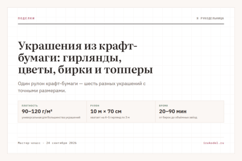 Украшения из крафт-бумаги: гирлянды, цветы, бирки и топперы