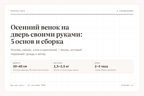 Осенний венок на дверь своими руками: 5 основ и сборка