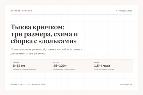 Тыква крючком: три размера, схема и сборка с «дольками»