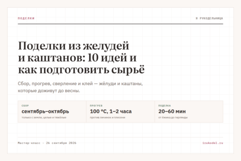 Поделки из желудей и каштанов: 10 идей и как подготовить сырьё