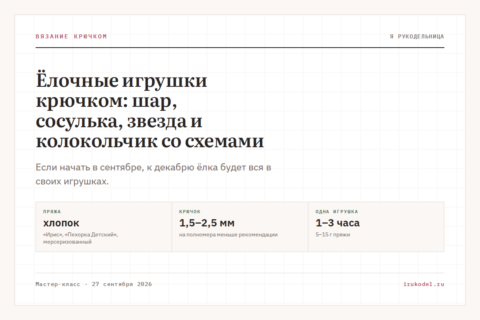 Ёлочные игрушки крючком: шар, сосулька, звезда и колокольчик со схемами