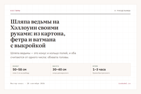 Шляпа ведьмы на Хэллоуин своими руками: из картона, фетра и ватмана с выкройкой