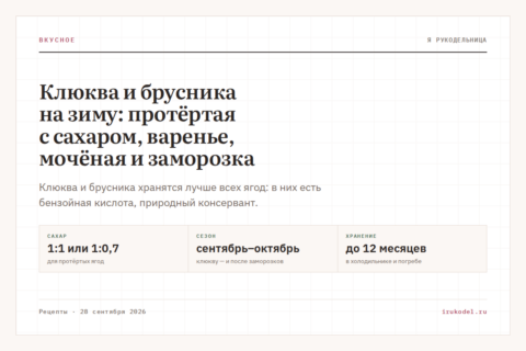 Клюква и брусника на зиму: протёртая с сахаром, варенье, мочёная и заморозка