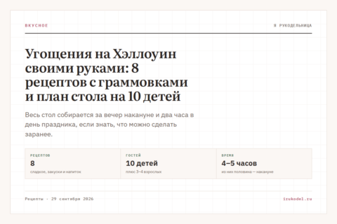 Угощения на Хэллоуин своими руками: 8 рецептов с граммовками и план стола на 10 детей
