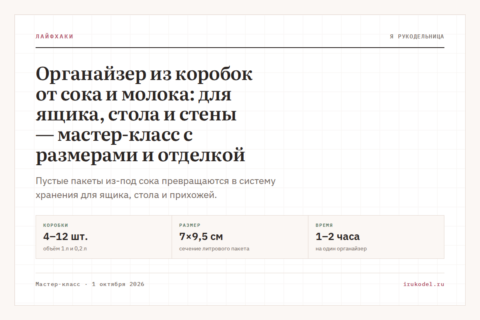 Органайзер из коробок от сока и молока: для ящика, стола и стены — мастер-класс с размерами и отделкой