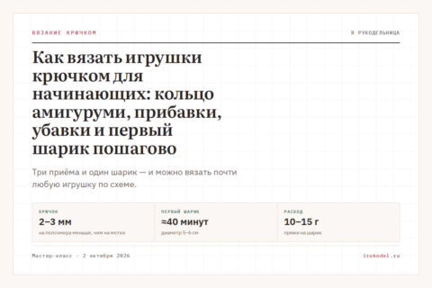 Как вязать игрушки крючком для начинающих: кольцо амигуруми, прибавки, убавки и первый шарик пошагово