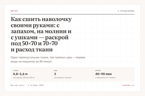 Как сшить наволочку своими руками: с запахом, на молнии и с ушками — раскрой под 50×70 и 70×70 и расход ткани
