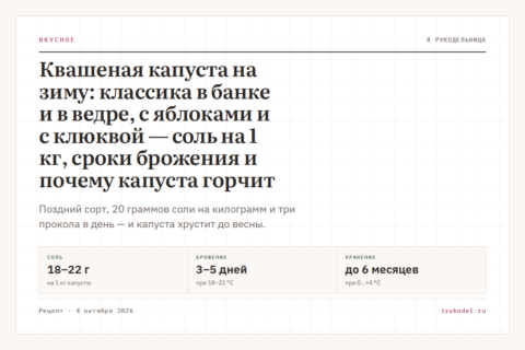 Квашеная капуста на зиму: классика в банке и в ведре, с яблоками и с клюквой — соль на 1 кг, сроки брожения и почему капуста горчит