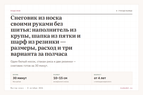 Снеговик из носка своими руками без шитья: тело из голенища с крупой, шапка из цветного носка и шарф из ленты — размеры, расход и три варианта за полчаса
