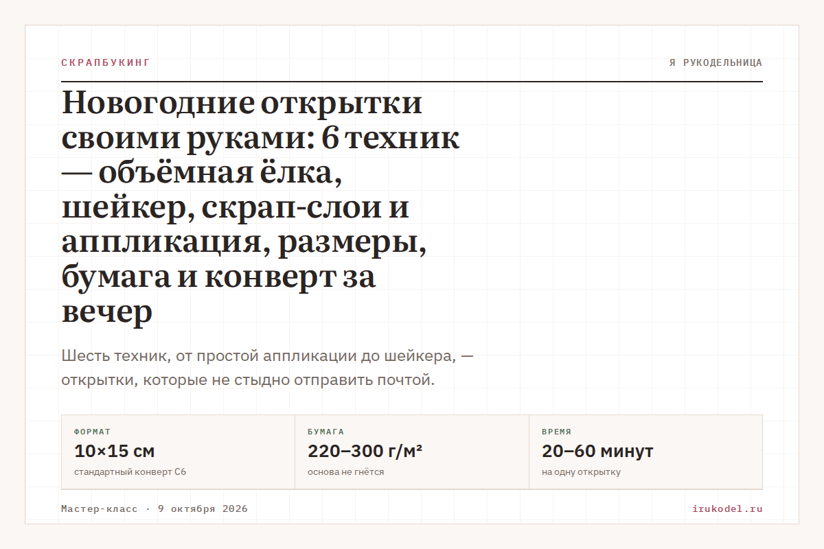 Новогодние открытки своими руками: 6 техник — объёмная ёлка, шейкер, скрап-слои и аппликация, размеры, бумага и конверт за вечер